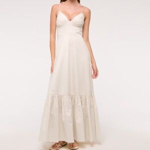 Abercrombie & Fitch Cream Tiered Sundress